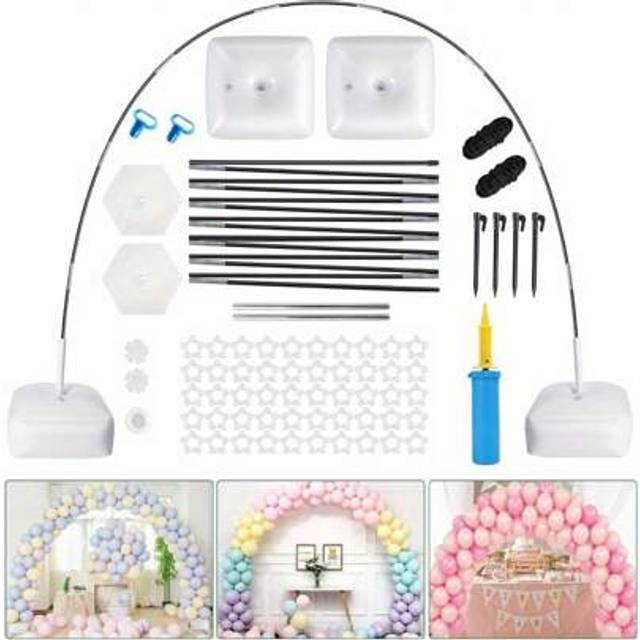 SHEIN Balloon Arch Kit Reusable Balloon Arch Stand Kit 9.8FT With Water Fillable Base And Fibre Poles Balloon Stand Balloon Arch Frame For Party Birthday We