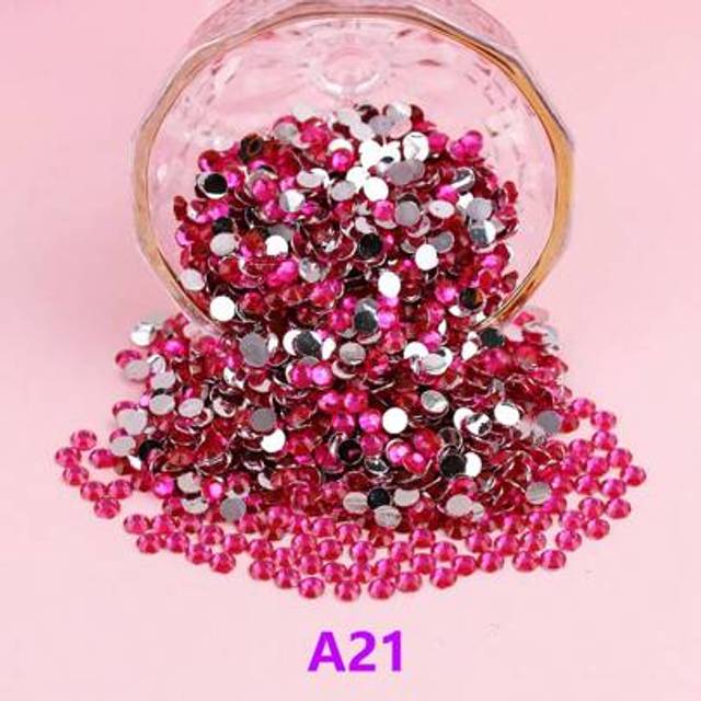 SHEIN 2mm - 6mm  Resin Rhinestones  Color Non Hotfix Flat Back Glue On Nail Gems Strass Glitter Bling Rhinestone Jelly Beads For Nail Art, Mugs, Bottles, Tu