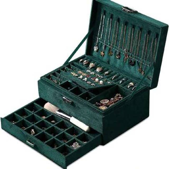 SHEIN 3 Layer Large Jewellery Organize Storage Necklace Storage Box Drawer Cabinet UK