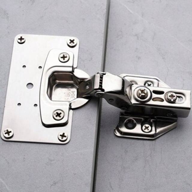 SHEIN 1pc Stainless Steel Furniture Hinge Fixing Plate For Kitchen Cabinet Drawer Hinge, Door And Window Repair Patch