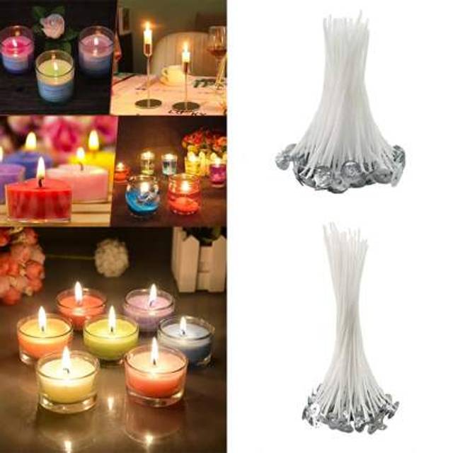 SHEIN 100pcs Candle Wicks For Making Candles, Waxed Wicks For Candle Making DIY,Smokeless Candle Wicks
