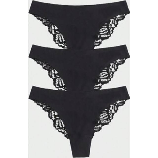 SHEIN 3Pcs/Set Women&#39;s Sexy Lace Underwear Briefs Silk Panties Lingerie For Woman