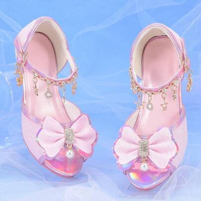 SHEIN Girls Rainbow Glitter High Heels Sandals, Fashion Children Pageant Performance Party Shoes