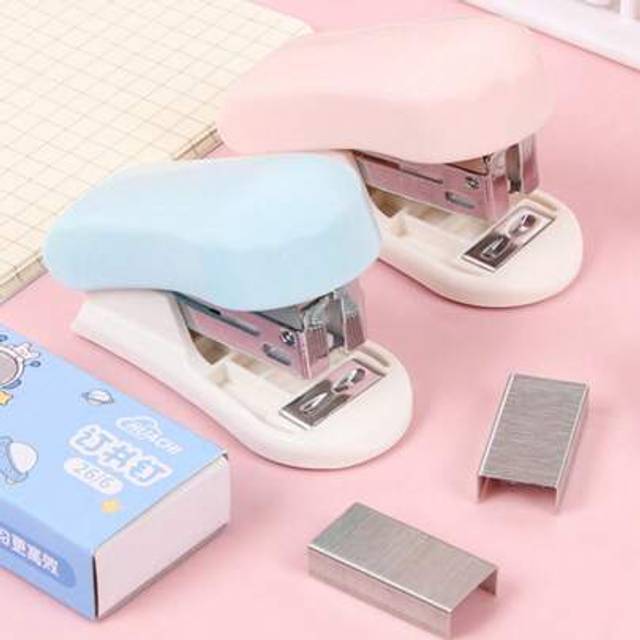 SHEIN Cartoon Stapler Mini Small Set Cute Student Stationery Multi Functional Binding Machine Paper Stapler