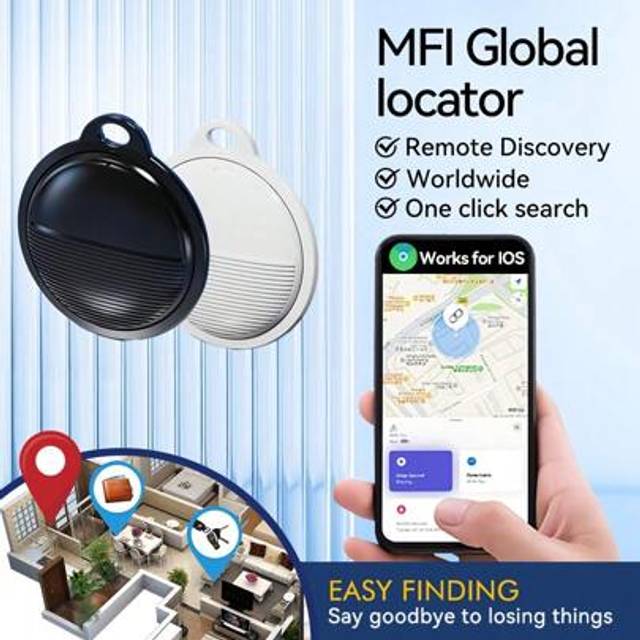 SHEIN 1pc Apple AirTag Locator, Global GPS Anti-Lost Alarm Tracker, For Elderly, Wallet, Keys, Luggage, Pets, Mini Locator Tracker - Remote Precise Finding,