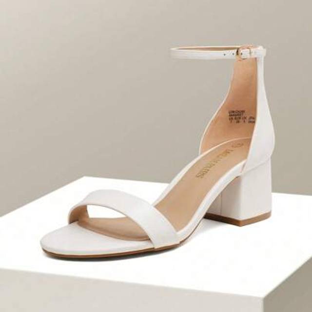 SHEIN Women&#39;s Heeled Sandals Low Chunky 5.7cm Block Heel Pumps Open Toe Adjustable Ankle Strap Simple Wedding Party Heels Shoes