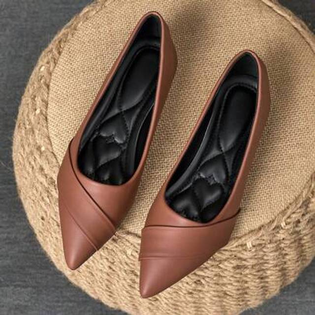 SHEIN 1 Pair Women Flat Shoes, Pointed Toe Slip-On Loafers, Work Commute Office Shoes, Comfortable Wear All Season