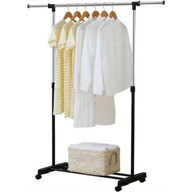 SHEIN Hanging Rails For Clothes Adjustable Clothes Rail With Wheels (88-150) X 42 X (80-157) Cm Small Clothing Rails Tidy Clothes Rack Narrow Garment Coat R