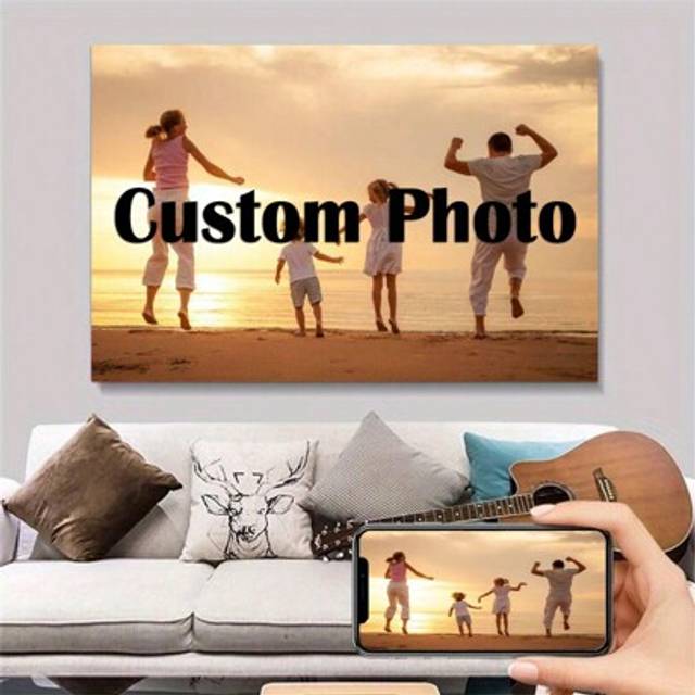 SHEIN 1pc Custom Frameless Canvas Poster, Personalize With Your Photo, Share Precious Memories And Moments, Perfect Gift For Friends And Family, Stylish Hom
