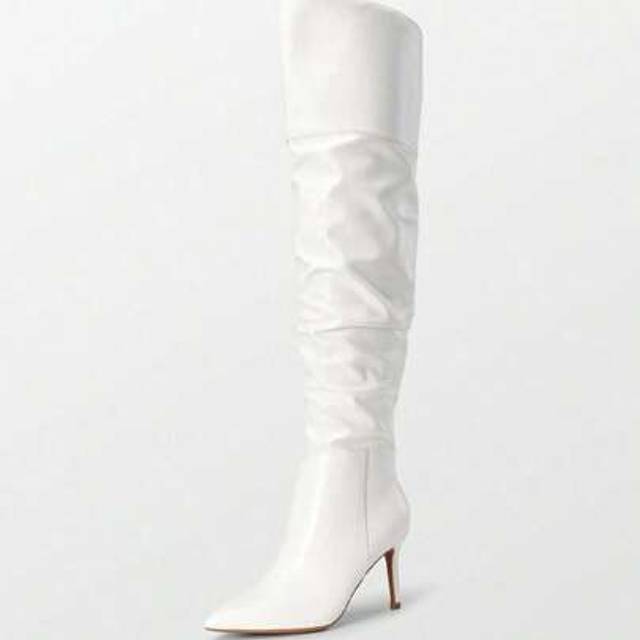 SHEIN Women&#39;s Stylish And Soft High Heels Over The Knee Boots Thigh High Pointed Toe Stiletto Long Fall Sexy Boots