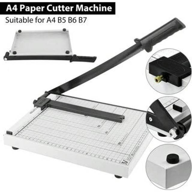 SHEIN A4 Metal Guillotine Paper Cutter Cutting Performance Up To 10 Sheets,12 Inch Cut Length Manual Heavy Duty Guillotine Paper Trimmer With Safety Guard A