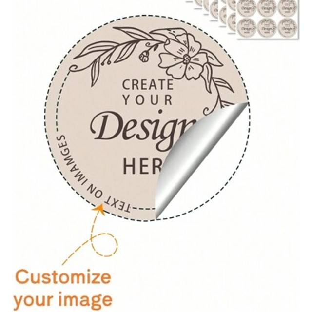 SHEIN 500/1000PCS Custom Waterproof Stickers â Personalized Labels With Logo, Text, Or Image â Thank You Labels For Business, Gifts, & Special Occasions