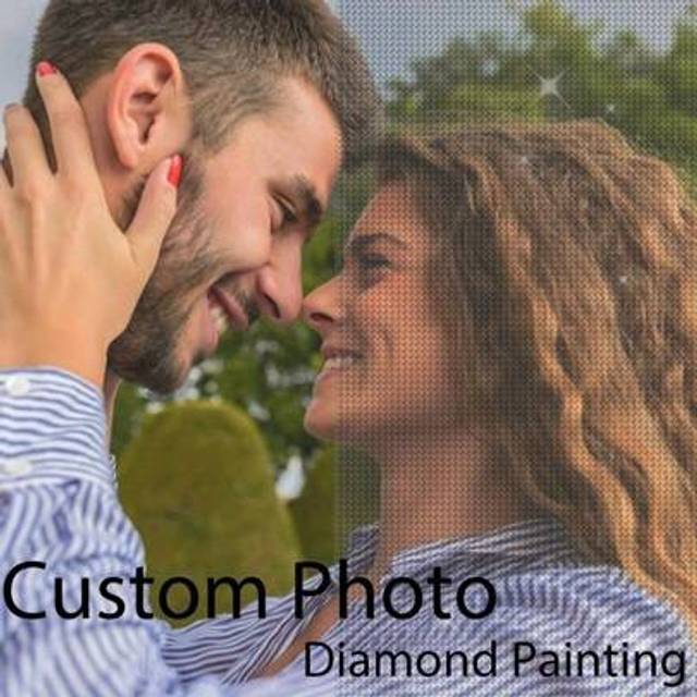 SHEIN DIY Photo Customized Diamond Painting Full Drill Round 5D DIY Personalized Custom Any Picture Souvenir For Home Wall Wedding Decoration Friend Gift Gi