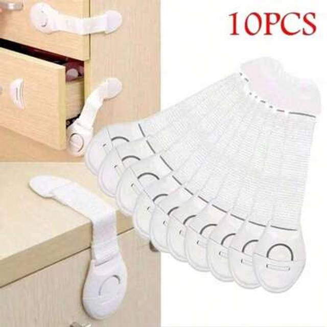SHEIN 1/5/10 Piece Kid-Safe Cabinet Lock, Baby-Proof Drawer Lock, Finger Pinching Prevention, Buckle Design