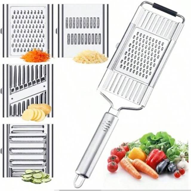 SHEIN Multifunctional 4 In 1 Vegetable Slicer Cheese Grater Potato Grater Peeler Adjustable Kitchen Tool Fit For Salad Fries Chips And All Vegetable