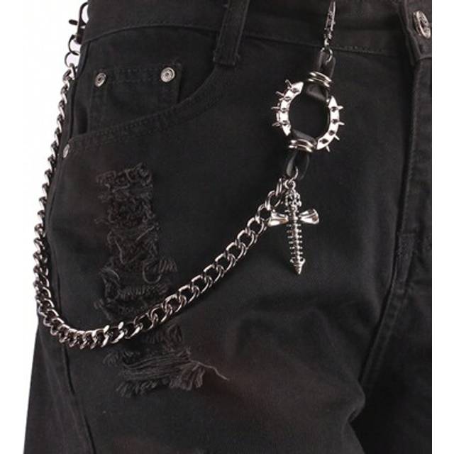 SHEIN 1pc Retro Men&#39;s Punk Metal Rock Hip-Hop Style Belt Chain