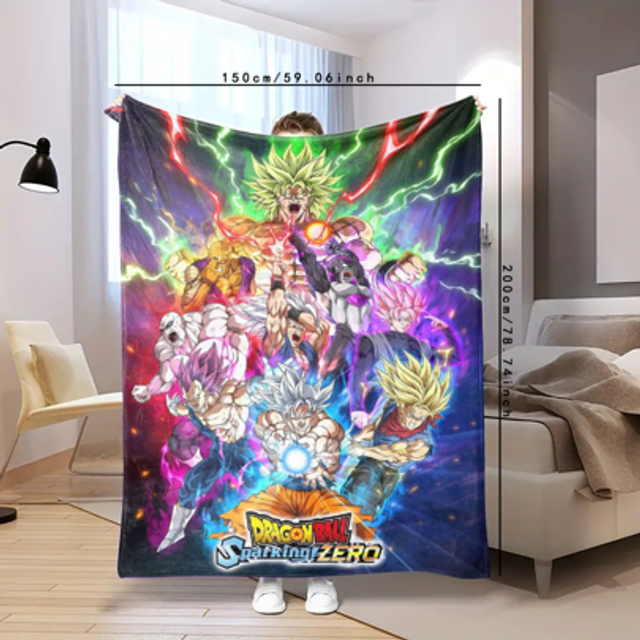 SHEIN 1PC Anime Print Soft & Thick Flannel Blanket - Cozy & Warm, Suitable For All Seasons, Use On Sofa, Office, Bed, Camping & Travel - Hypoallergenic, Mac