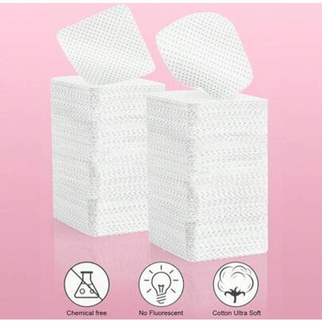 SHEIN 500PCS Lint Free Nail Wipes, Nail Polish Remover Pads Eyelash Extension Wipes, Soft Non-Woven Acetone Nail Polish Remover Pads Nail Wipes For Nail Pre