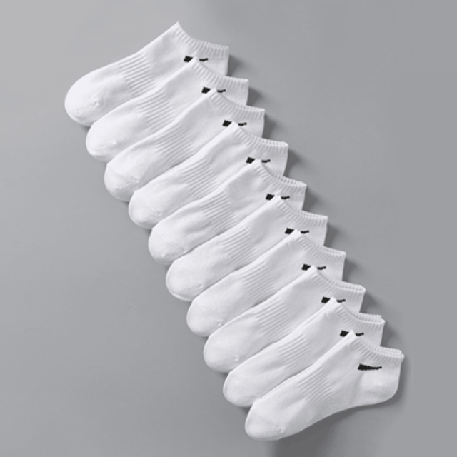 SHEIN 5/10 Pairs Of White Vertical Stripes, Simple And Fashionable, Versatile, Breathable And Odor Resistant Women&#39;s Ankle Socks, No Show Socks