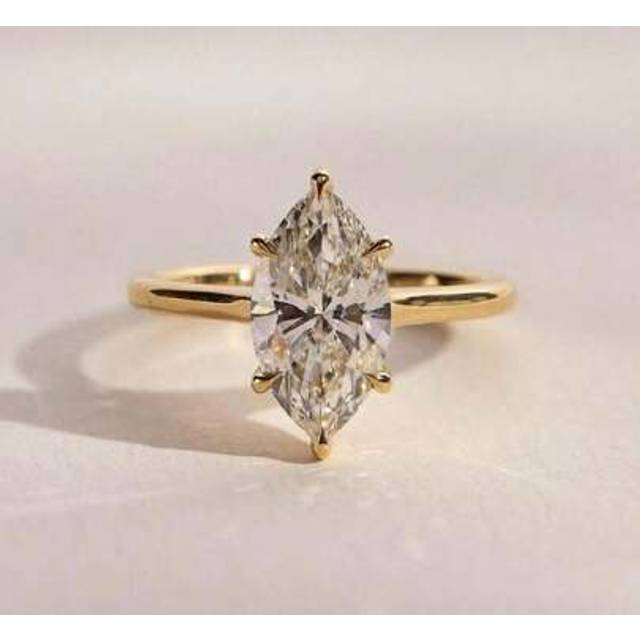 SHEIN 1 Piece Delicate And Elegant S925 Silver Four Claws Unique Shaped Diamond Ring Solitaire Engagement Ring Ladies Jewelry Gift Engagement Gift Party Gif