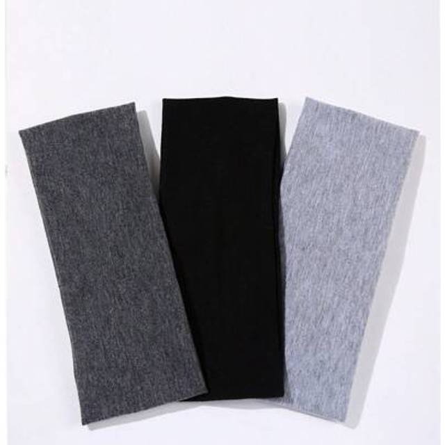 SHEIN 3pcs Women&#39;s Wide Comfortable Stretch Headbands In Dark Grey, Light Grey, And Black, Ideal For Yoga, Sports, Outdoor And Vacation,Cat Ears