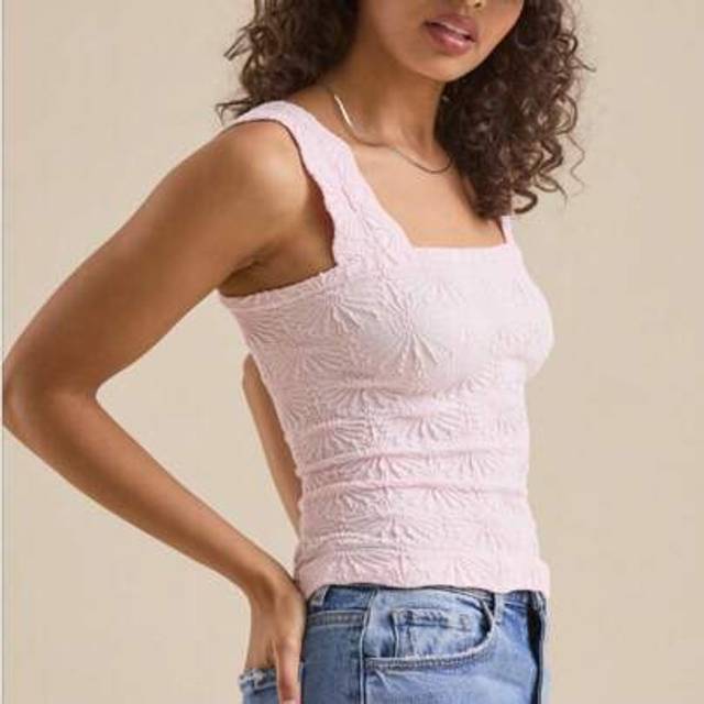 SHEIN Women Floral Patterned Knit Crop Top, Sexy Square Neck Wide Strap Short Tank Top, Soft Versatile Casual Layering, Sleeveless Yoga Tight Fitting Basic