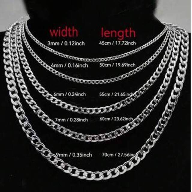 SHEIN 1pc Men&#39;s Titanium Steel Cuban Link Necklace, Plain Chain Choker Necklace, Personalized Accessories