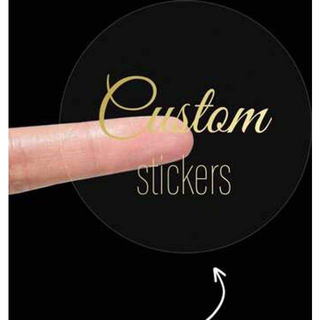 SHEIN 100-2000pcs 3-8cm Personalized Labels - Custom Stickers With Any Design Image Logo Text, Waterproof Transparent Stickers, Business Logo, 100 Labels ,S