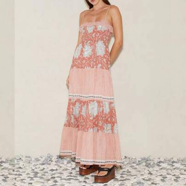 SHEIN Women Summer Maxi Dresses 2025 Beach Spaghetti Strap Floral Boho A Line Wedding Guest Flowy Long Dress