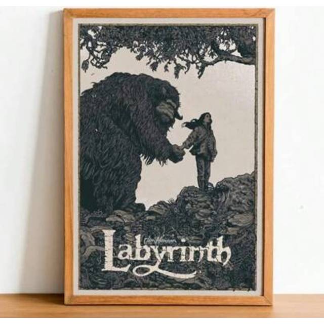 SHEIN 1 PC Labyrinth 1986 Movie Poster, Vintage Movie Poster Art, Popular Movie Canvas Print Pictures For Home Or Office Frameless Modern Decorative Wall Ar