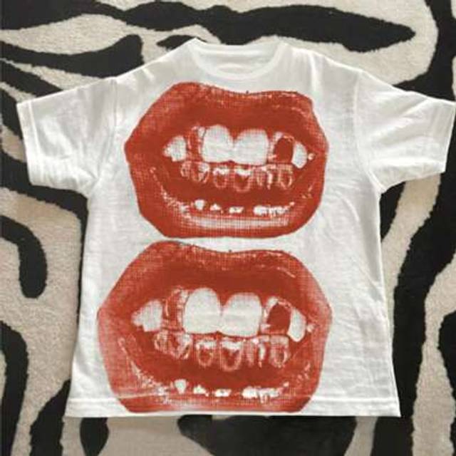 SHEIN Women&#39;s Casual Punk Lip Printed Round Neck Short Sleeve Gothic Streetwear T-Shirt