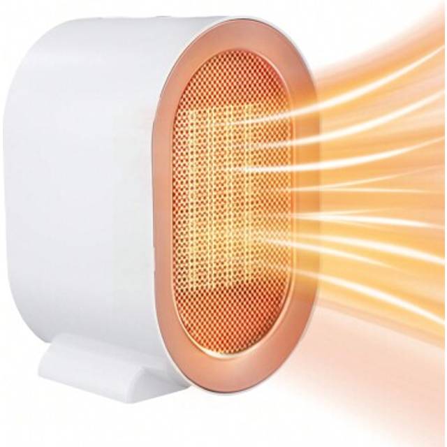 SHEIN Electric Heater, 1200W Ceramic Heater Fan Heaters With 2 Heat Modes, Overheating & Tip-Over Protection, Plug In Space Heaters For Home Low Energy (Whi