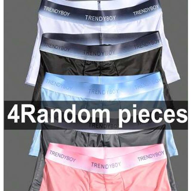 SHEIN 4pcs Men&#39;s Random Color Breathable Soft Boxer Briefs, Ice Silk Elastic & Comfortable, Great For Casual Style