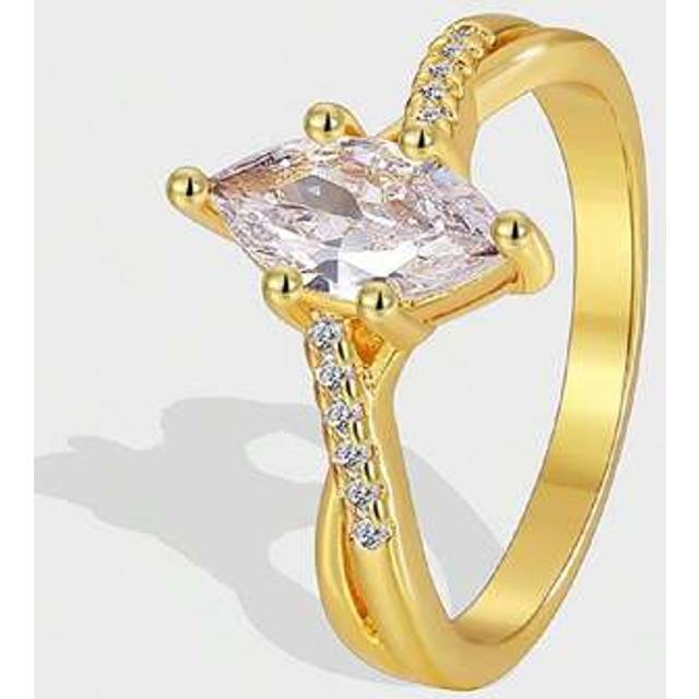 SHEIN 1 Pc 925 Sterling Silver Elegant Exquisite Intertwined Marquise Cut Cubic Zirconia Ring For Women Fine Ladies Jewelery Gift Party Gift Birthday Gift D