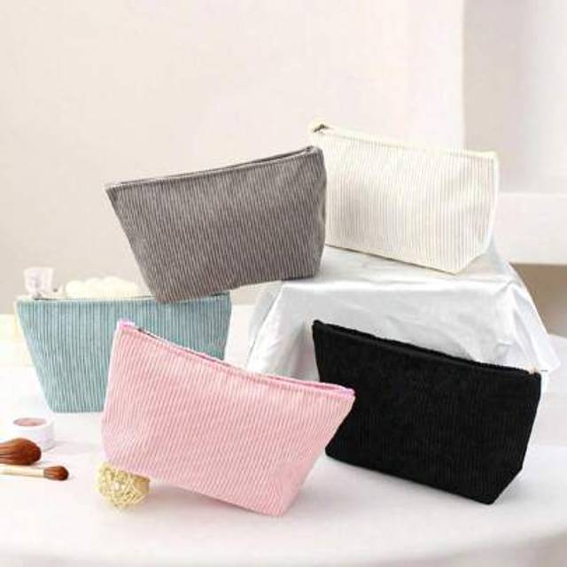 SHEIN 1pc Small Pouch Storage Bag Purse Organizer Small Makeup Bag New Simple, Fashionable And Fresh Corduroy Cosmetic Bag, Recommended Back-To-School Essen