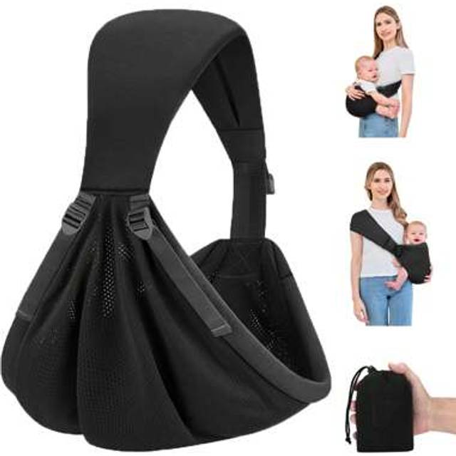 SHEIN Baby Sling Carrier Newborn To Toddler Adjustable One-Shoulder Lightweight Soft Breathable Fabric Ergonomic Labor-Saving Shoulder Support Infant Carrie