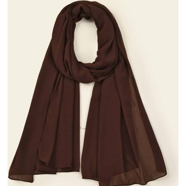 SHEIN 1pc Soft Abaya Accessories Solid Color Chiffon Headscarf With Faux Pearls For Women, Suitable For Daily Casual Use Headband Soft Hijab Veiled Clothes