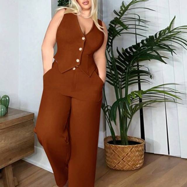 SHEIN Plus Size Slim Fit Classic Solid Color Suit Vest Date Night Outfits SexyÂOutfitsÂClub Birthday Outfit Spring Summer Women Clothes Bachelorette Party