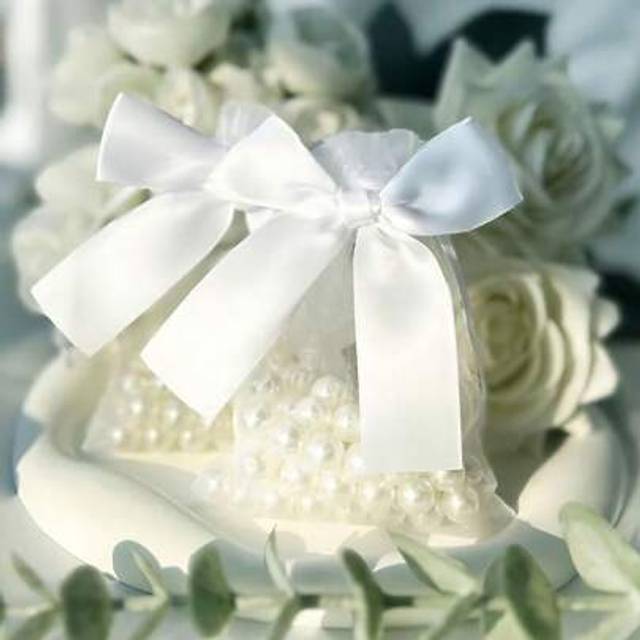 SHEIN 20pcs White Bow Organza Bags Transparent Organza Bags 3.9x4.7 Inch Jewelry Bags Rose Drawstring Bags Wedding Favor Bags, Christmas Organza Bags Small