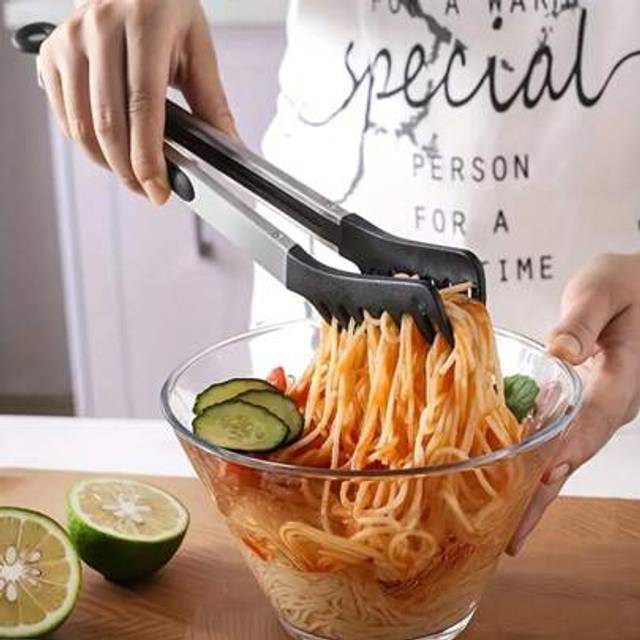 SHEIN 1 Nylon Kitchen Tongs - Heat-Resistant, Versatile Cooking And Serving Tool For Grilling, Stir-Frying, Pasta, Bread And Salad Preparation, Cooking Tong