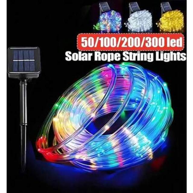 SHEIN Outdoor Solar Rope Light Waterproof Garden Christmas Decoration 32m/22m/12m/7m Xmas Garland Tube String Light Fairy Strip