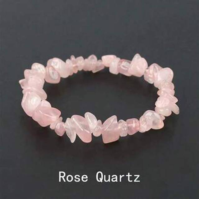SHEIN Asymmetrical Natural Gemstone Bracelet Stretch Chip Beads Nuggets Amethyst Quartz Bracelets Bangles For Women