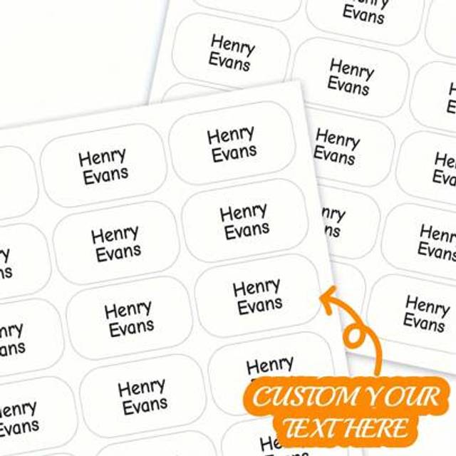 SHEIN 120/240/360pcs Custom Stick-On Name Labels - PVC, Perfect For Clothing, School Bags & More - Laundry Safe Adhesive Tags For Nursing Homes, Daycare & O