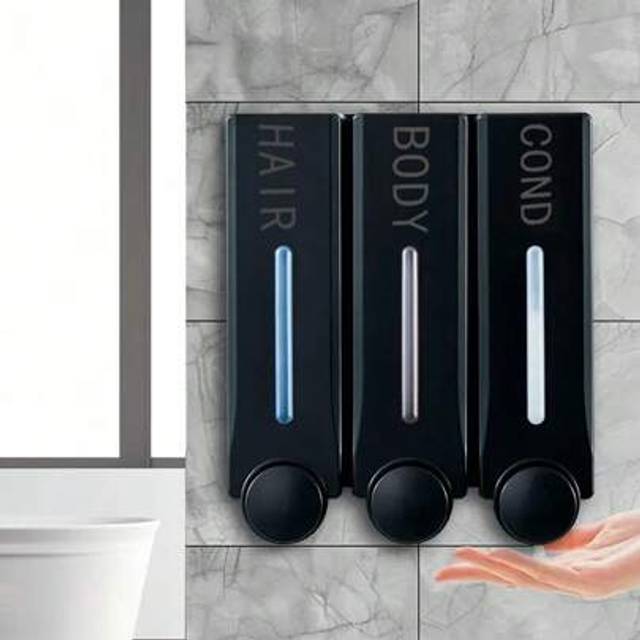 SHEIN 1PC 300ml Hotel Soap Dispenser | Single/Double/Triple Head Wall-Mounted Hand Sanitizer Bottle Back To School