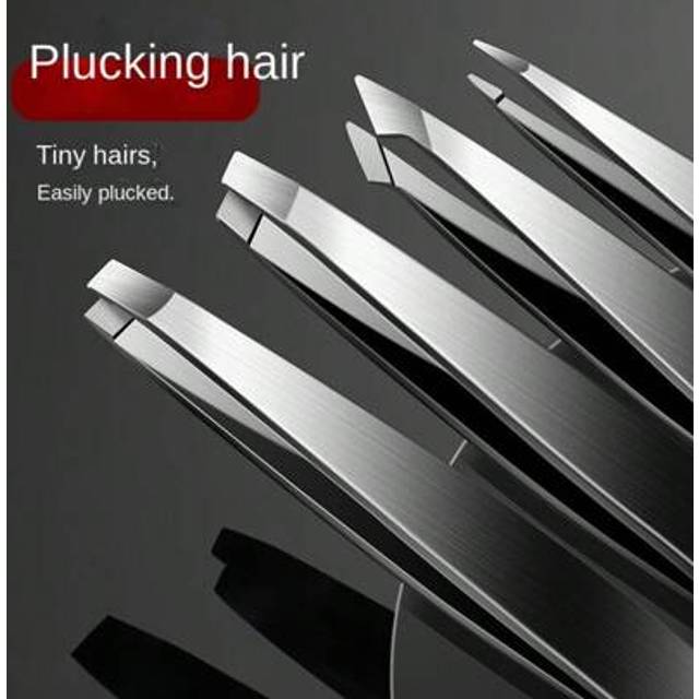 SHEIN 4pcs High Precision Eyebrow Hair Tweezers Stainless Steel Plucking Tweezer Set