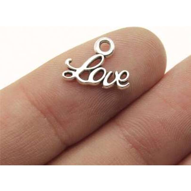 SHEIN 40pcs 13x10mm Love Word Charm For Jewelry Making