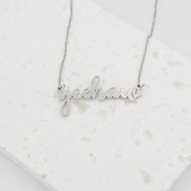 SHEIN European And American Fashion Western Cowboy Yeehaw Letter Pendant Necklace