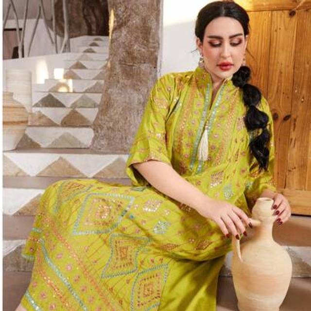 SHEIN Elegant Embroidered Sequin Decorative Arabic Style Dress, Long Sleeve, Spring/Summer 2025, RAMADAN, Modest Kaftan