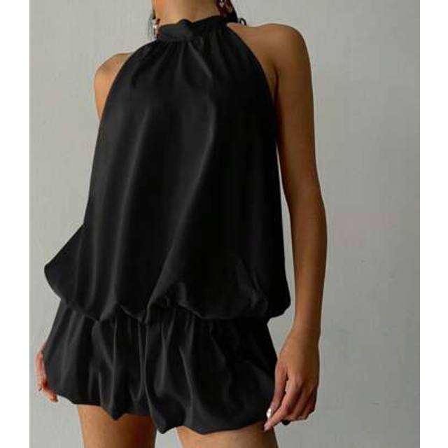 Aloruh Women&#39;s Sexy Solid Backless Halter Neck Mini Dress, Summer,Summer Dresses For Women,Party Dress