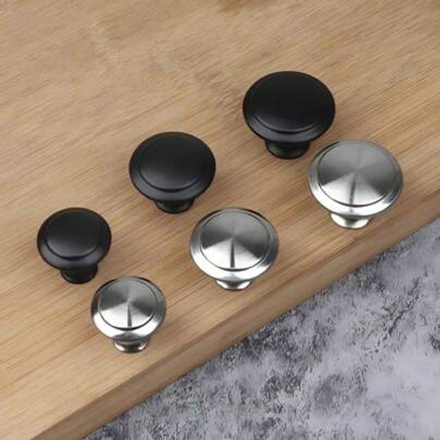 SHEIN 10pcs Wardrobe Pull Handle Knobs, Furniture Hardware Handle, Brushed Metal Chrome Door Drawer Cabinet Knobs